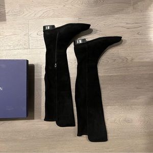 Stuart Weitzman Knee High Black Suede Boots